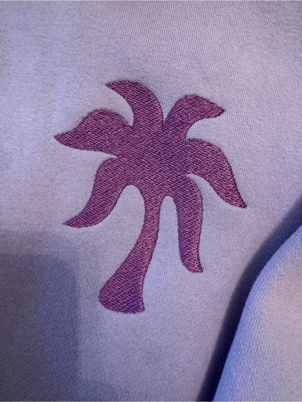 Purple “For The Hope of It All” Pink Palm Puff Hoodie - Picture 3 of 7